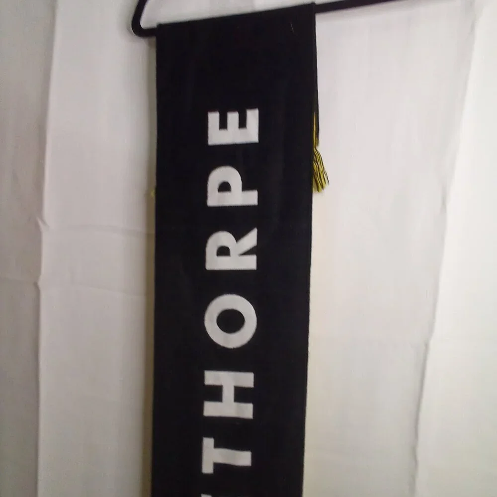 Oglethorpe University Scarf Diehard Double Side Fringe Black Yellow